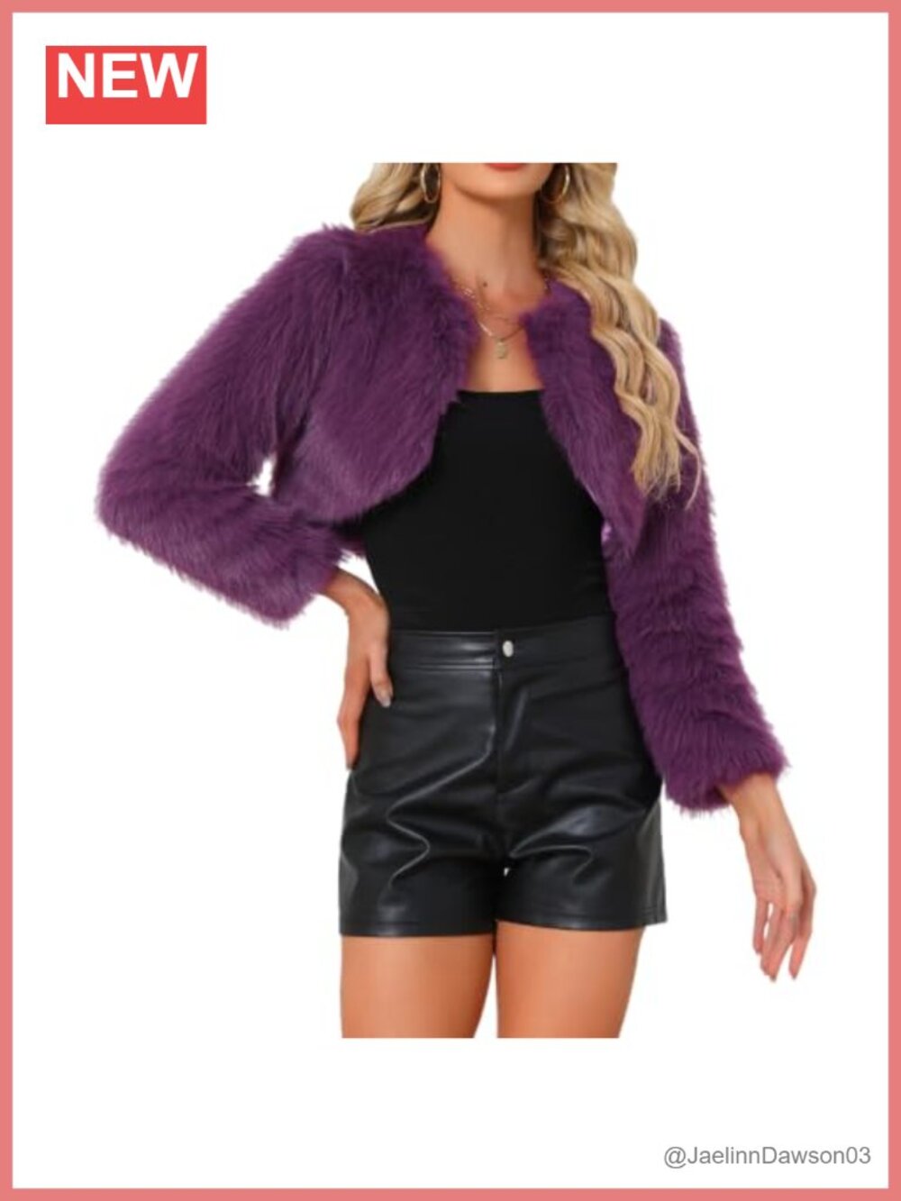 Cropped Faux Fur Shrug Bolero Open Front Long Sleeve Wedding Evening Jacket